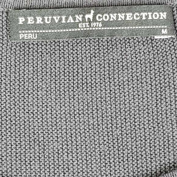 Peruvian Connection Sweater Size Medium M Pima Cotton Crop Lightweight Black - Picture 6 of 10